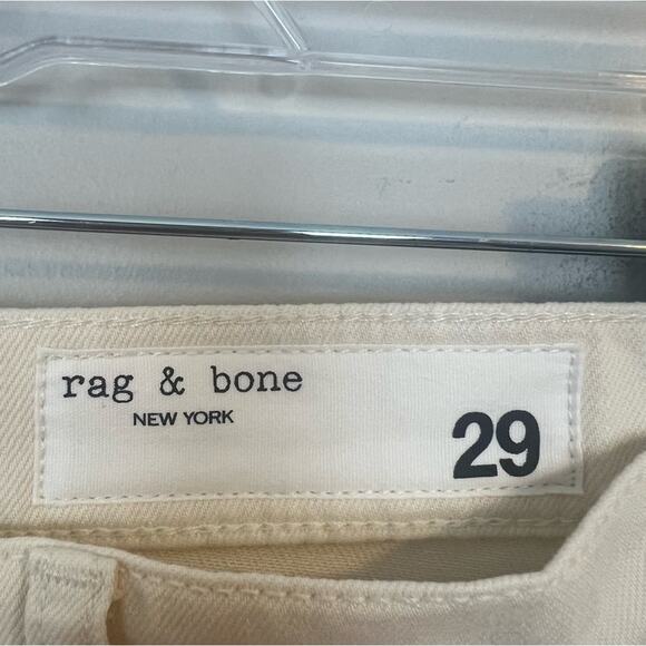 NWT rag & bone Wren High Rise Slim Straight Jeans in Ecru sz 29 Rigid Denim $255 - Picture 11 of 15